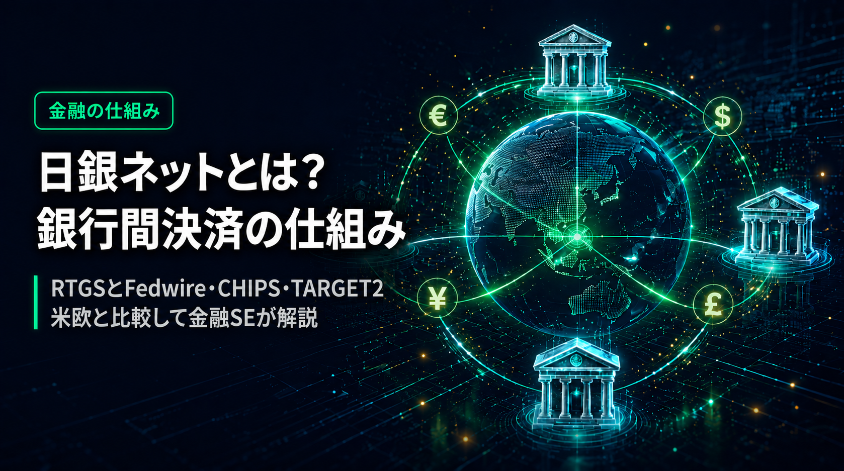 日銀ネットと海外決済システム（Fedwire・CHIPS・TARGET2・CHAPS）の比較イメージ