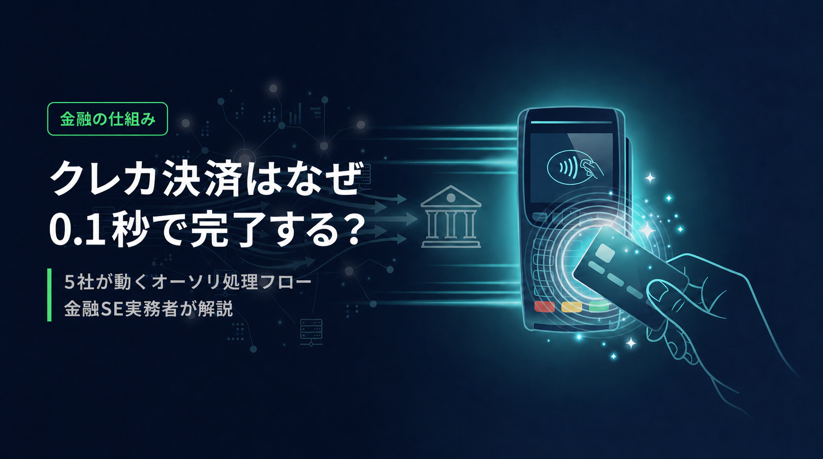 クレジットカード決済の仕組みと処理フローのイメージ