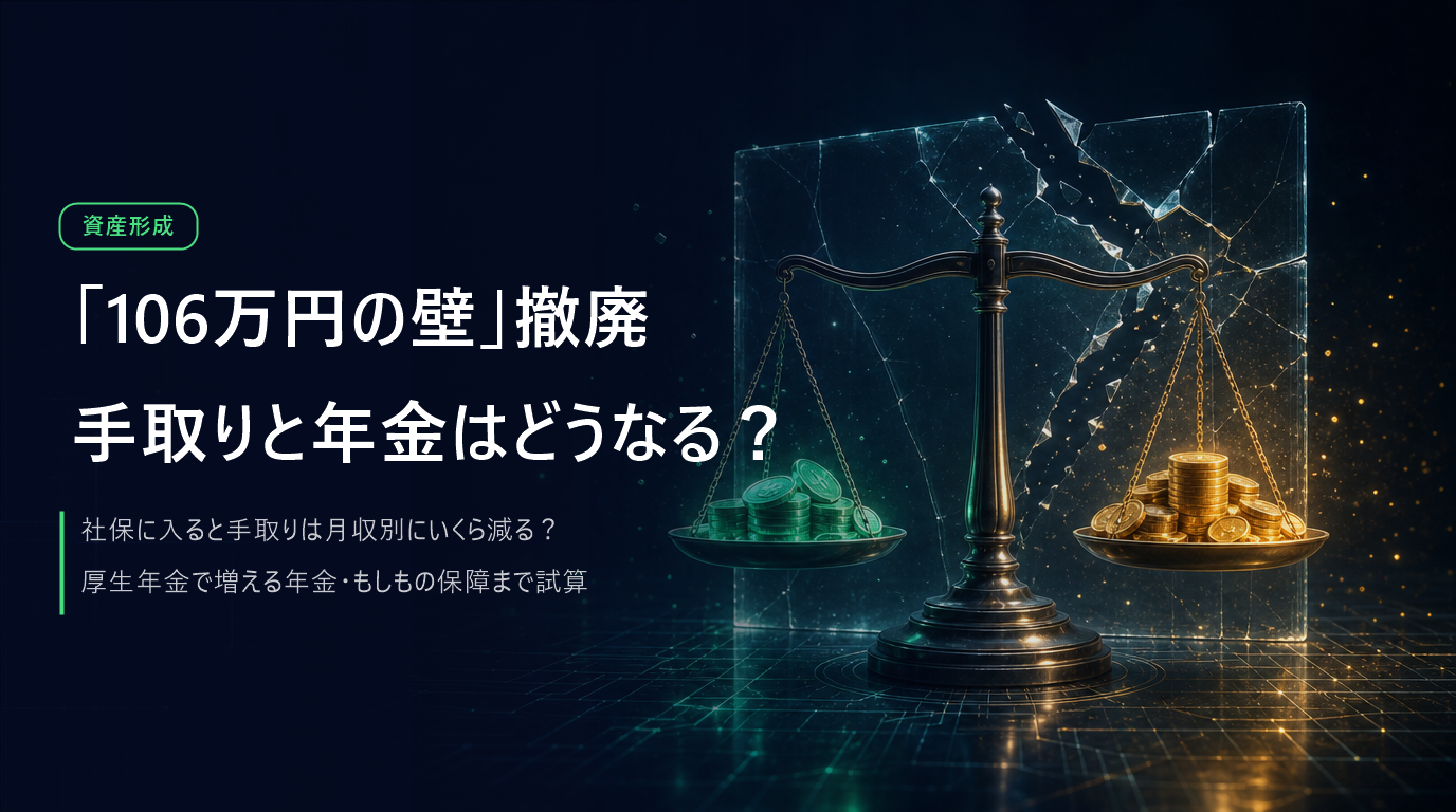 106万円の壁撤廃で手取りはいくら減り年金はいくら増えるかの月収別シミュレーション