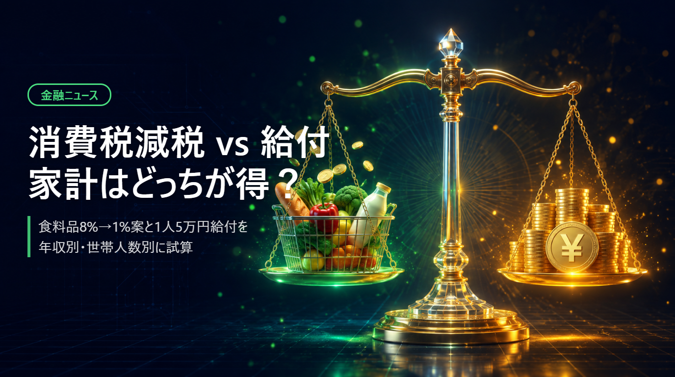 消費税減税と現金給付5万円、家計はどっちが得？年収別に試算